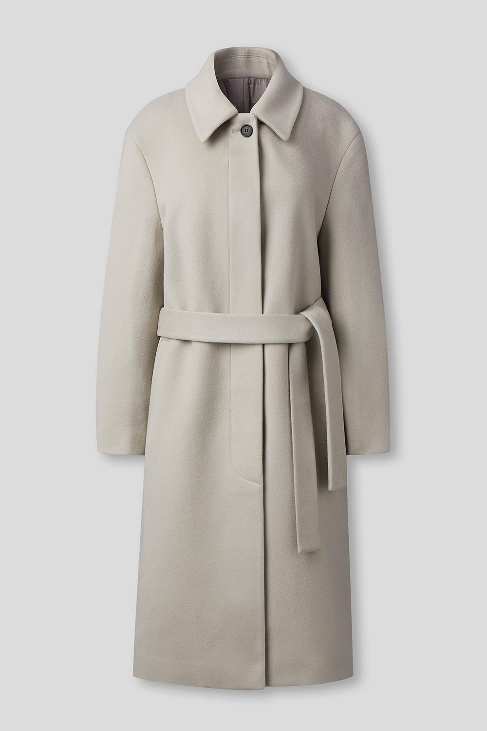 [CLEARANCE SALE 60%][Women][에두아르도]벨티드 세미오버 발마칸 캐시미어 맥코트 에크루그레이