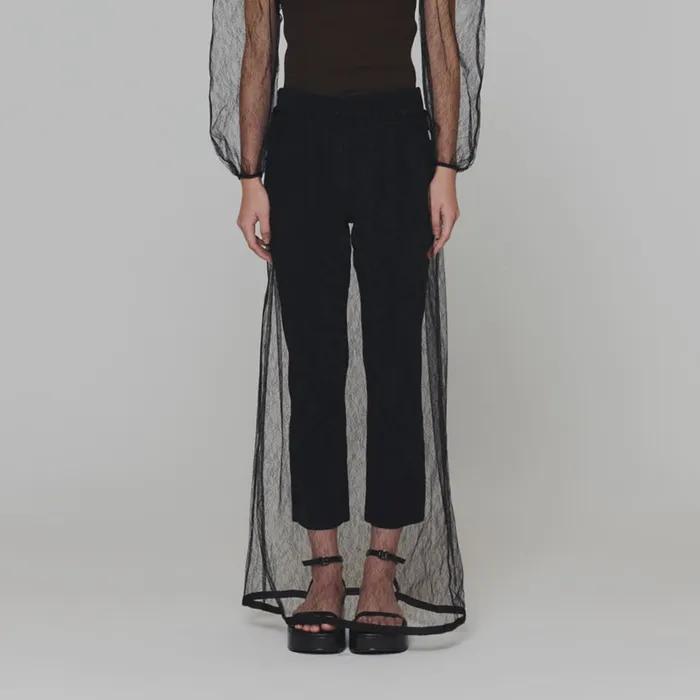 SHEER LACE LONG SKIRT (2COLORS)