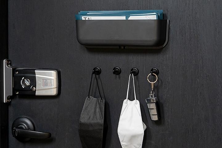 무타공 현관 냉장고 세탁기 부착 마그넷 수납세트 2colors (월포켓+후크 5p)