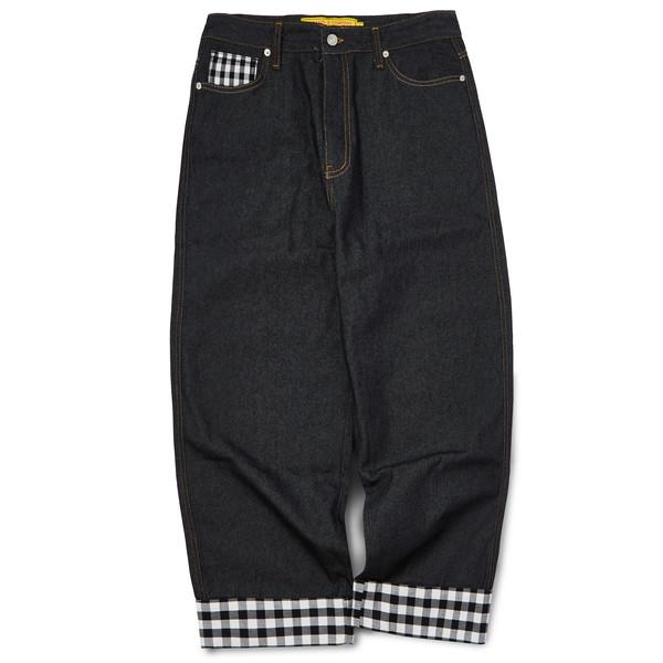 Check Turn Up Denim Pants (BLACK)