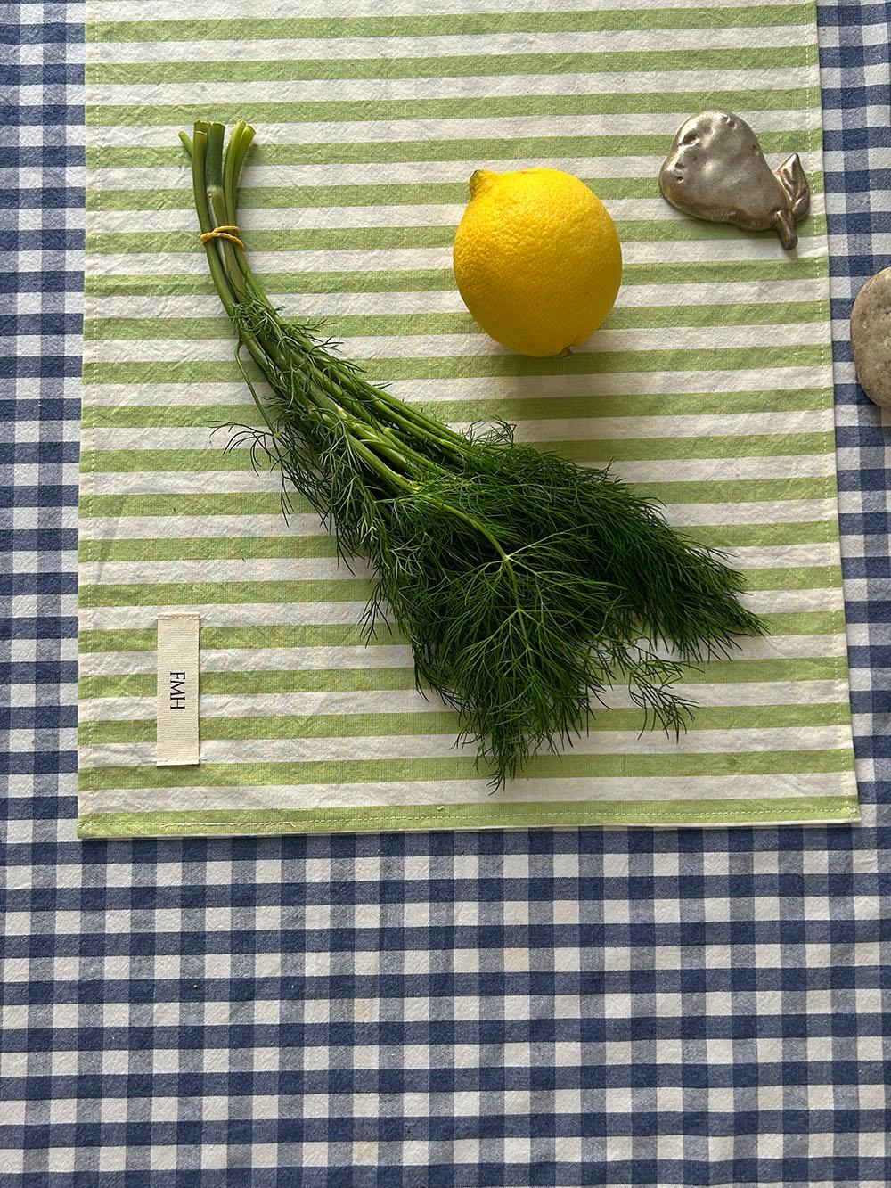 Basic kitchen mat / Green stripe