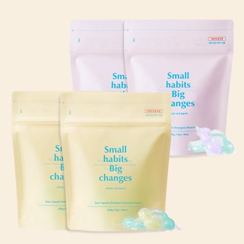 [2+2] 이지 캡슐 세탁 세제 30개입 - 플로럴 + 그리너리 머스크