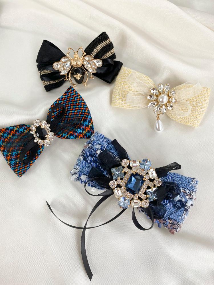 177 (KC) 크리스탈 큐빅 리본 헤어핀