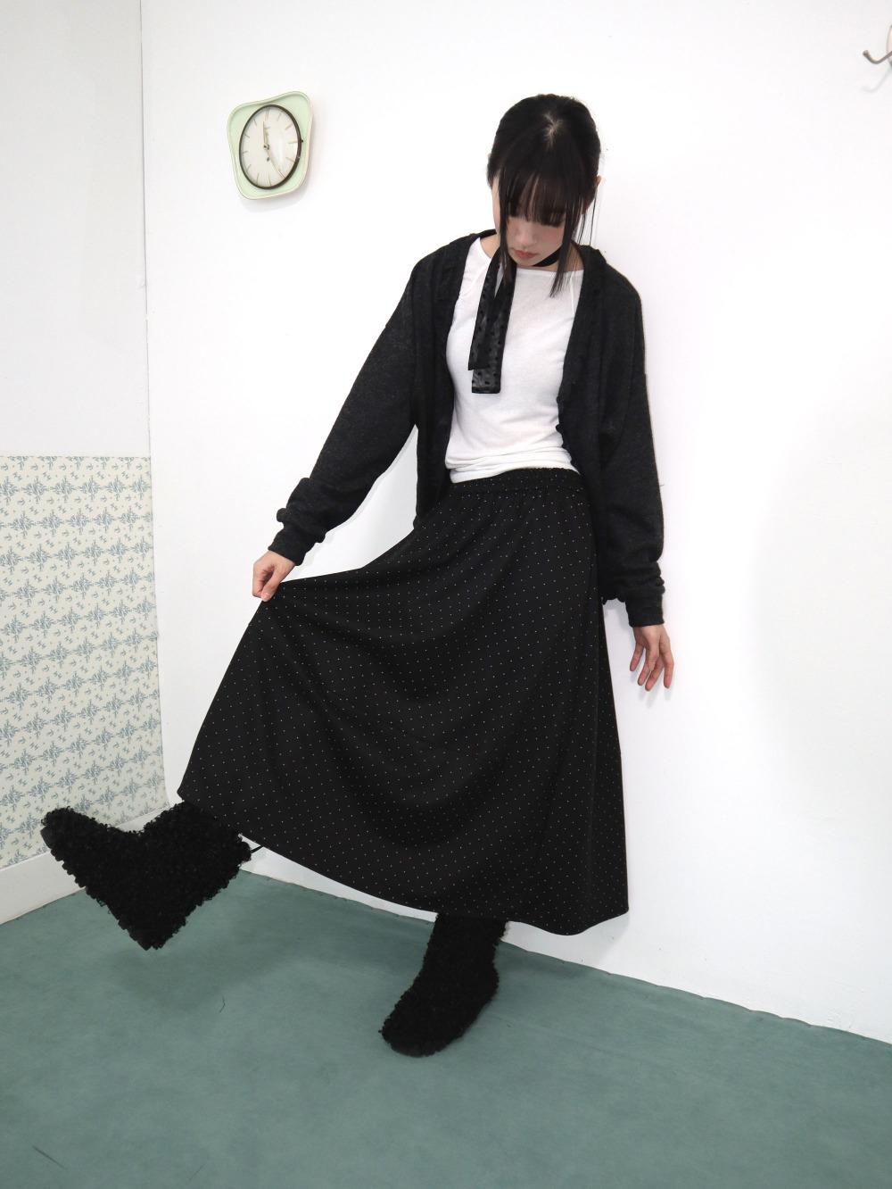 도트 소프트 롱 스커트
