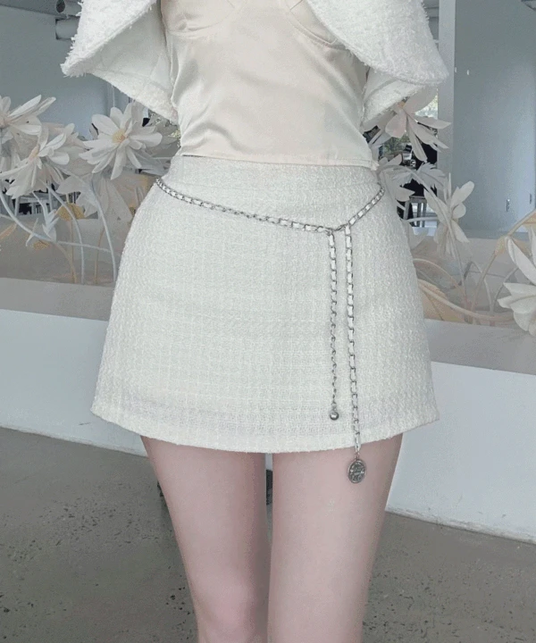 [배송7일이상소요/속바지내장/은은한펄감] 블링 트위드 치마바지 - 3color