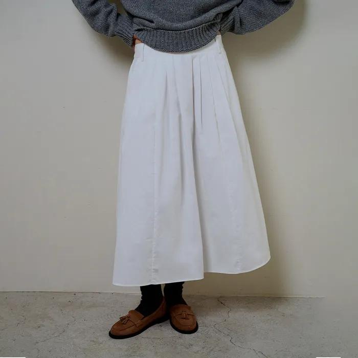 Rustic long skirt_ivory