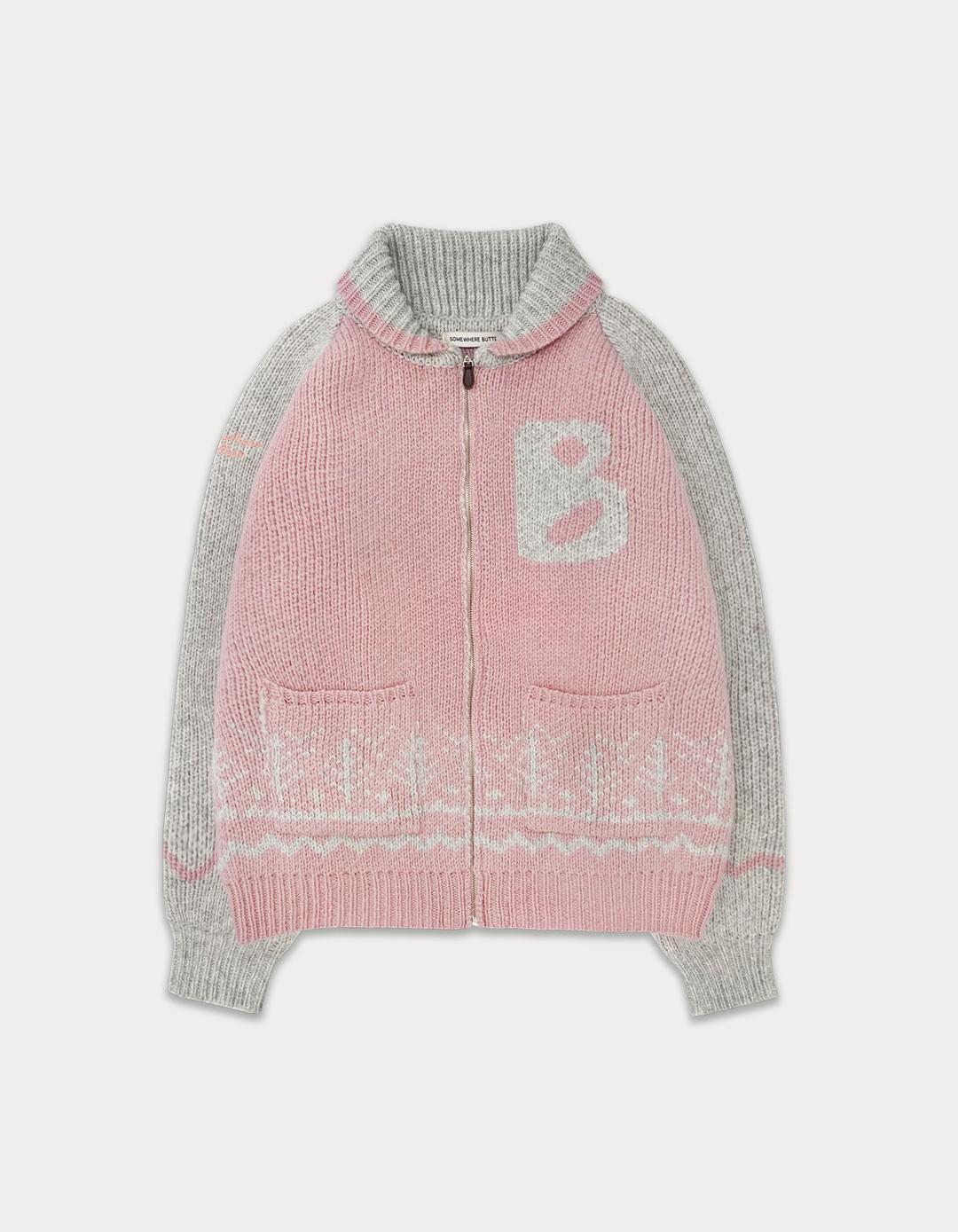 [pre-order] B Cowichan sweater - light pink / 12월 말 순차 출고