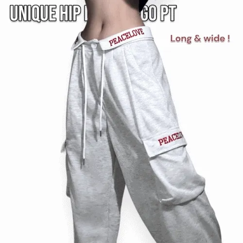 [품절] unique hip cargo pt y2k / long&wide, 로우라이즈