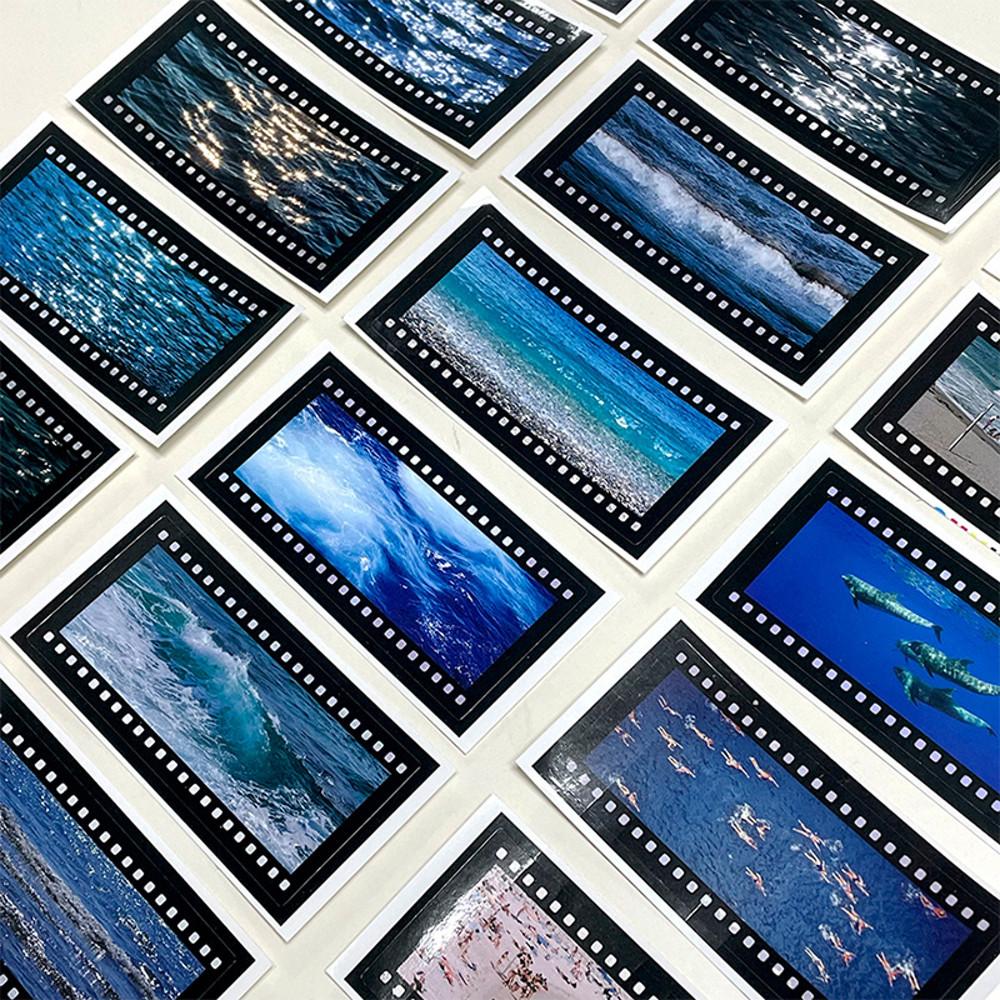 레트로 필름 스티커팩 - 워터 윤슬 무드 / 다이어리 스크랩북 다꾸 폰꾸 스티커 (20P)