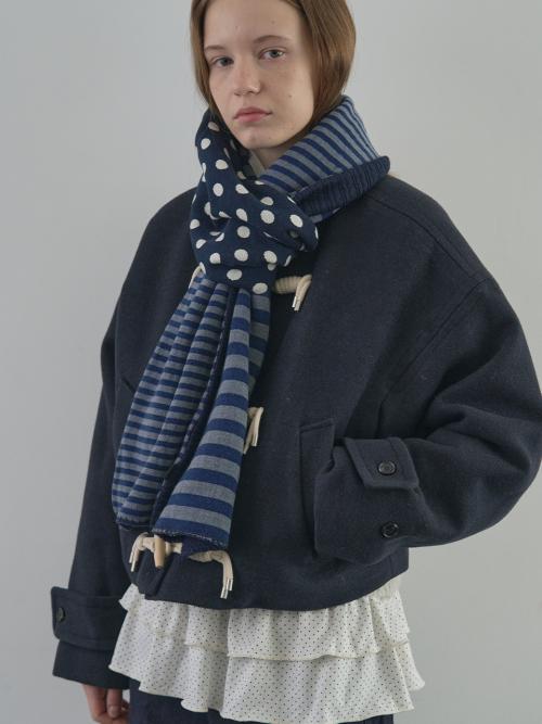 Patchwork muffler_navy