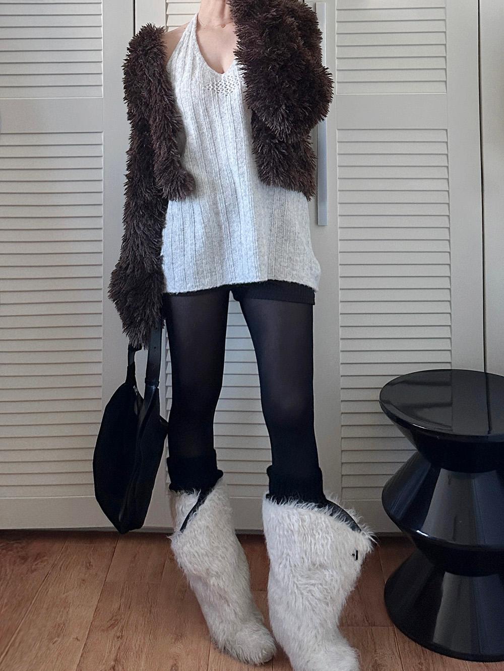 홀터 니트 원피스 (2color)