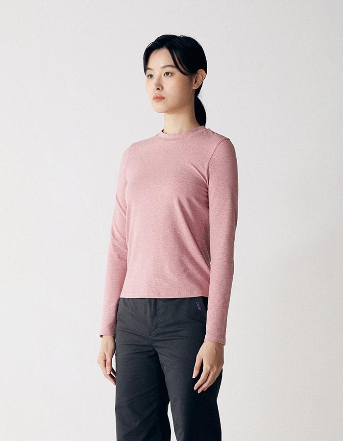 rang pa rang pa) ORGANIC COTTON LONG SLEEVE TOP _ DUSTY PINK