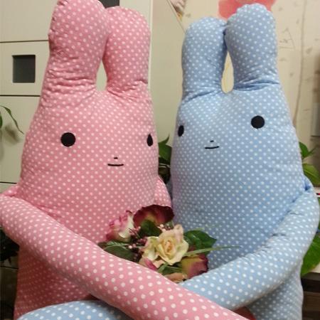 553면도트 토끼 바디필로우 (커버분리형)