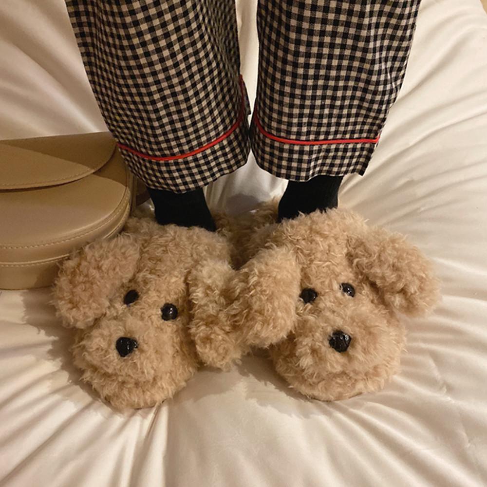 털실내화 겨울 실내 방한 층간소음 거실화 사무실 털 슬리퍼