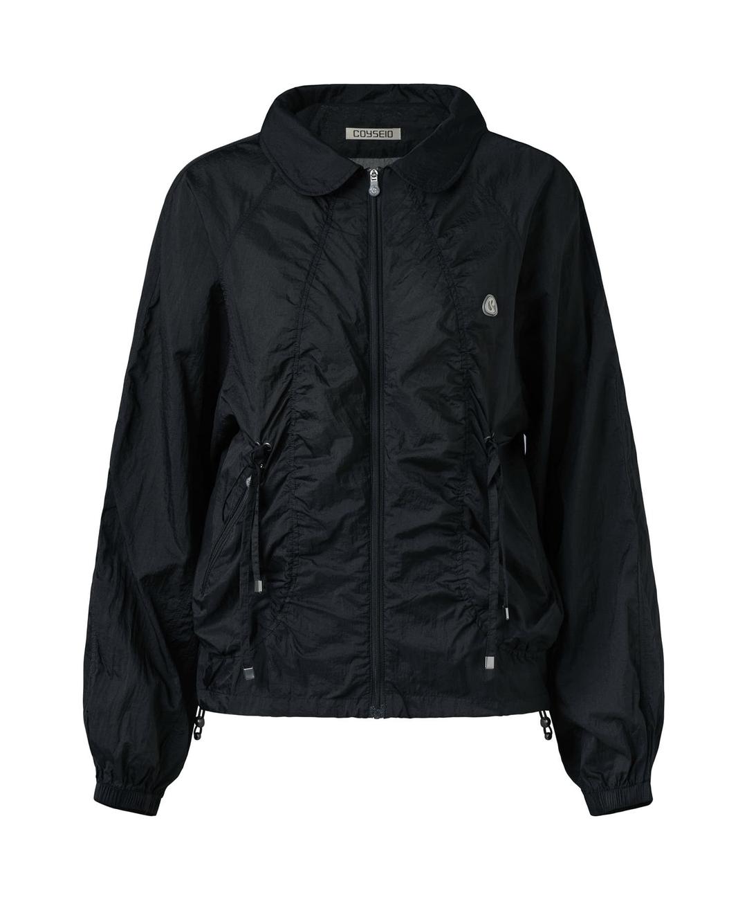 ROUND COLLAR RIBBON JACKET BLACK