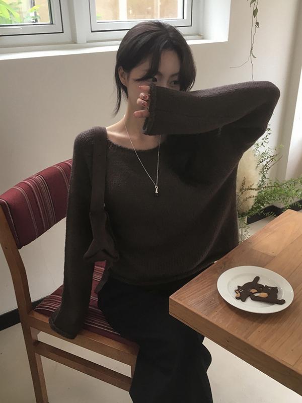 프렌치오브 [가을신상]앤던 보트넥 루즈핏 긴팔 가을 니트 (4color)