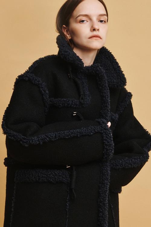 WOOL & FUR MIXED MUSTANG (NAVY)