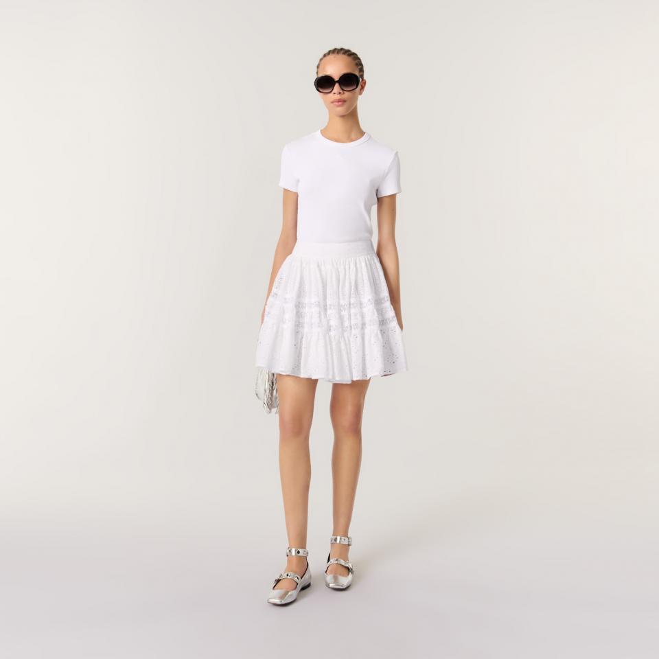 브로더리 앙글레즈 미니 스커트