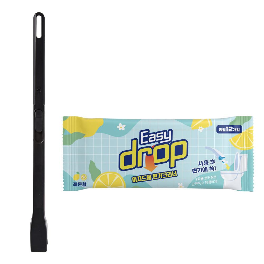 이지드롭 변기크리너 뉴 핸들팩 레몬향 올블랙 1세트
