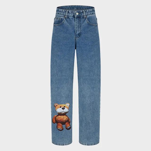 OHNT BEAR PATCH DENIM WIDE FIT