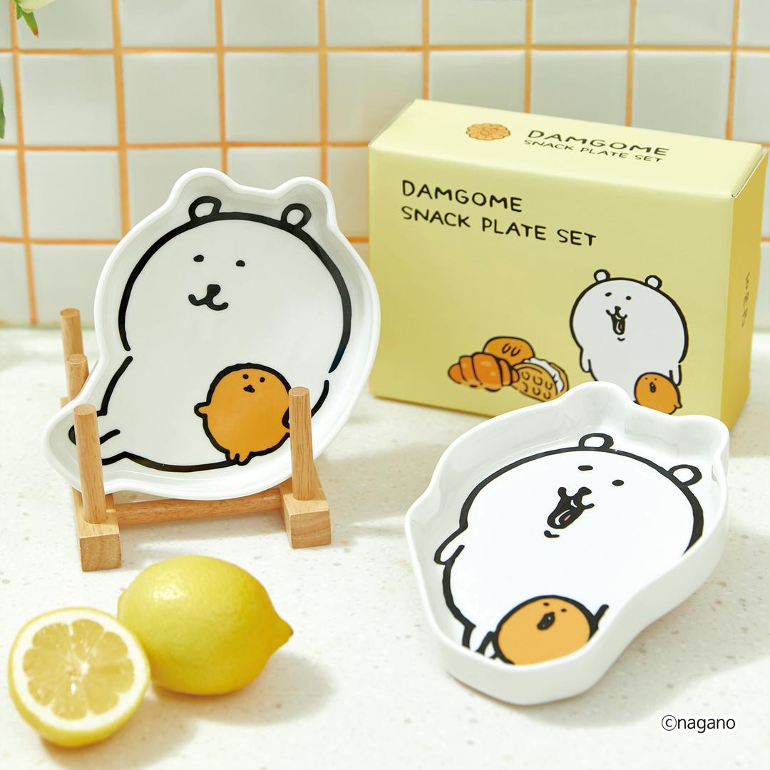 "우정/응원/귀여운 선물" 담곰이 세라믹 스낵 플레이트 2P 세트
