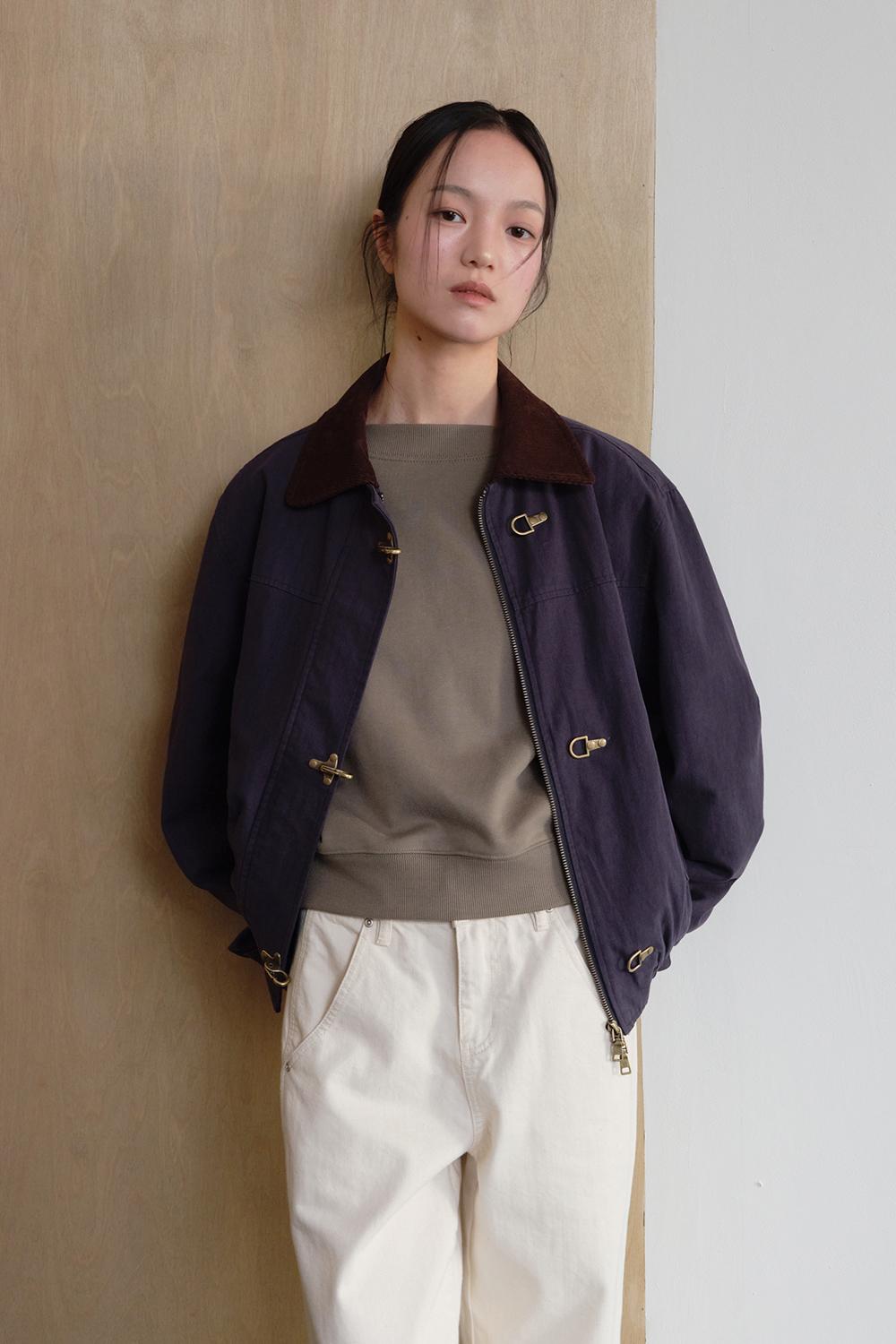 플레인 버클 자켓_Navy