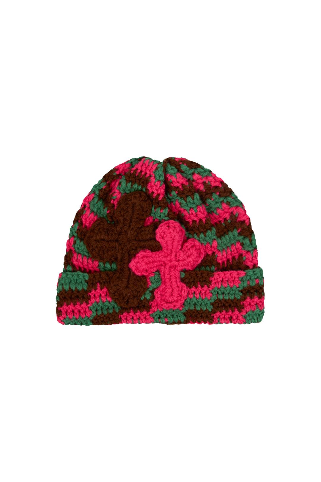 24AW Collection 3D Double Cross Handmade Knit Beanie (Unisex)
