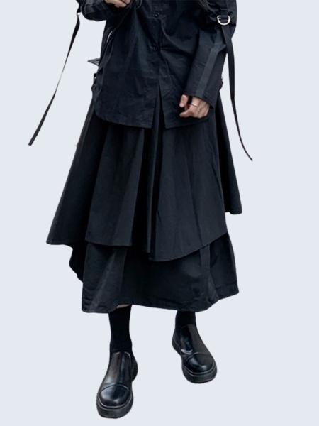 Irregular line skirt pants