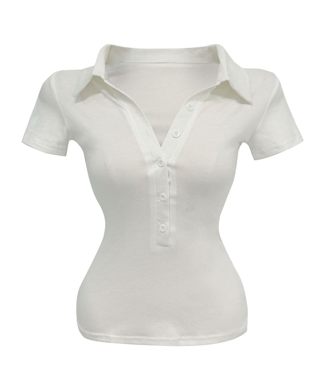 Button collar T-shirt