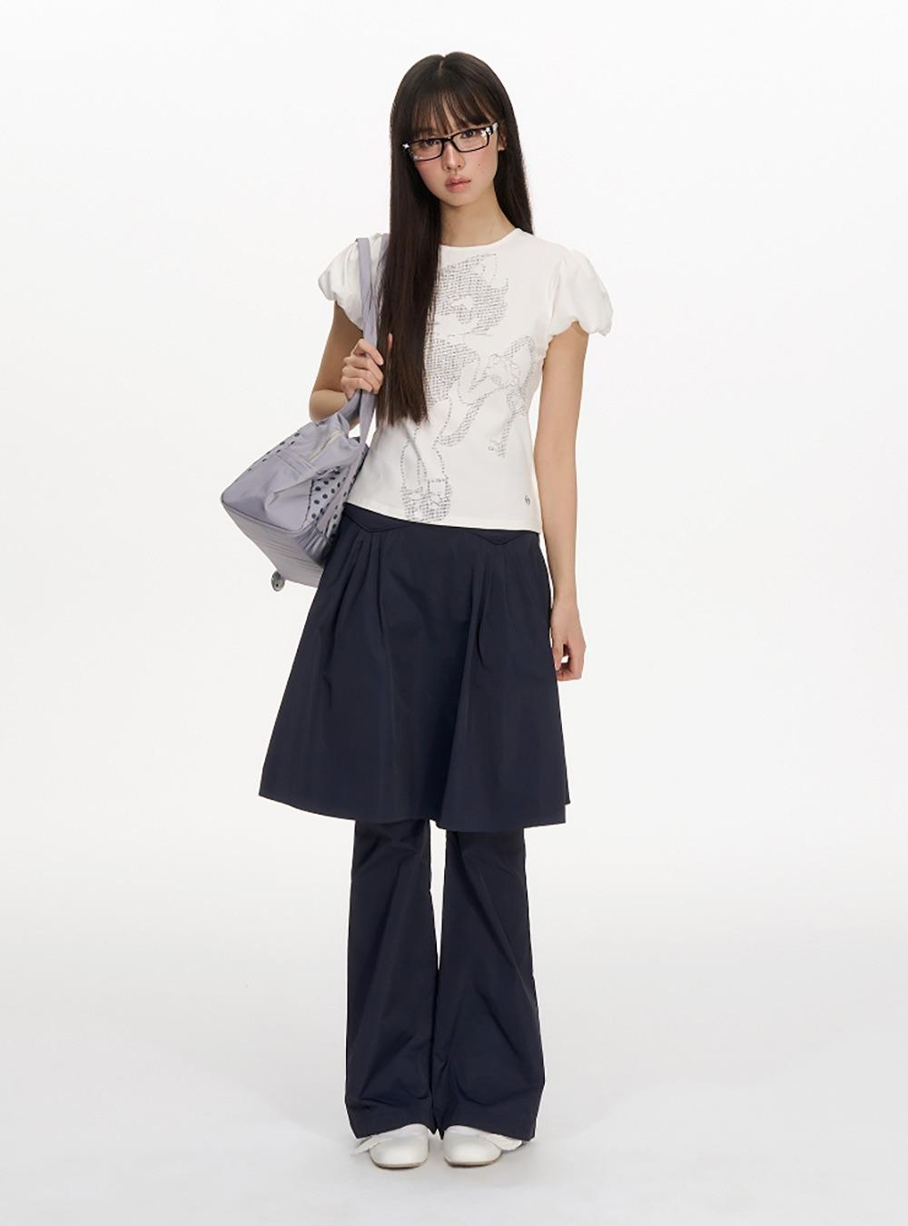 Two-Way Flare Skirt Pants Set
