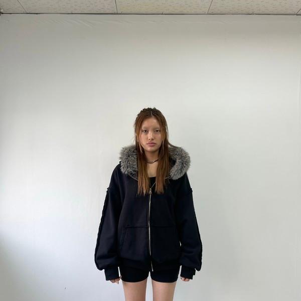REVERSIBEL FUR HOOD ZIP-UP