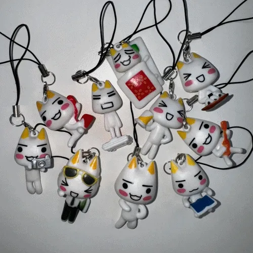 [신상 할인 이벤트]고전 이노우에 토로 키링 고양이 폰스트랩 핸드폰줄 에어팟 버즈 열쇠고리