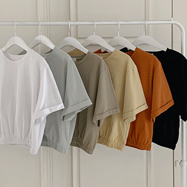 [무료배송]꾸안꾸 밴딩 크롭 반팔T (6color)