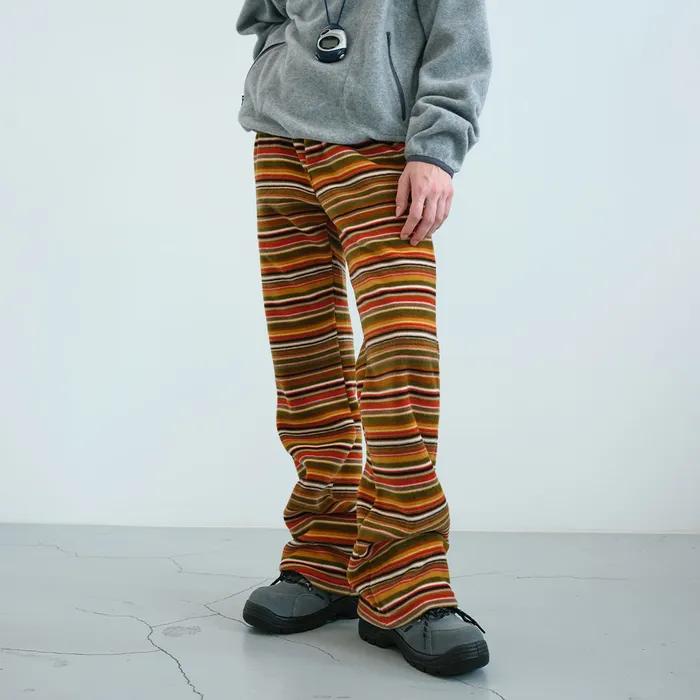 노마 플리스 밴딩 부츠컷 팬츠 (Camel Stripe)