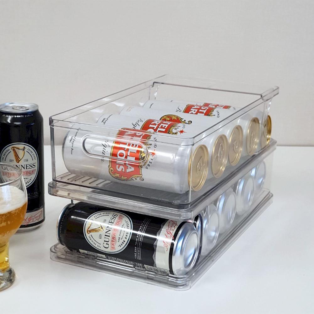 캔맥주 디스펜서 보관 트레이 캔음료 냉장고 정리 투명 보관함