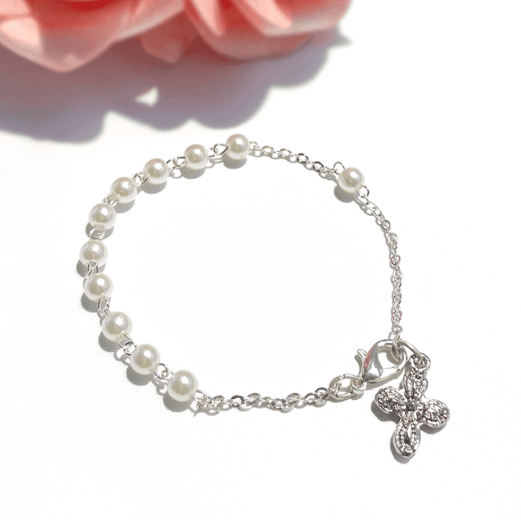 제네로사 진주 4mm 1단 묵주 팔찌 (이태리수입)  천주교 성물