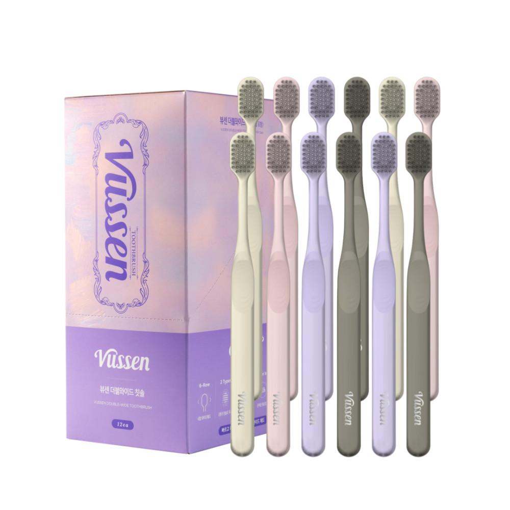 [온라인전용] 뷰센 더블와이드 칫솔 12입 파스텔 에디션