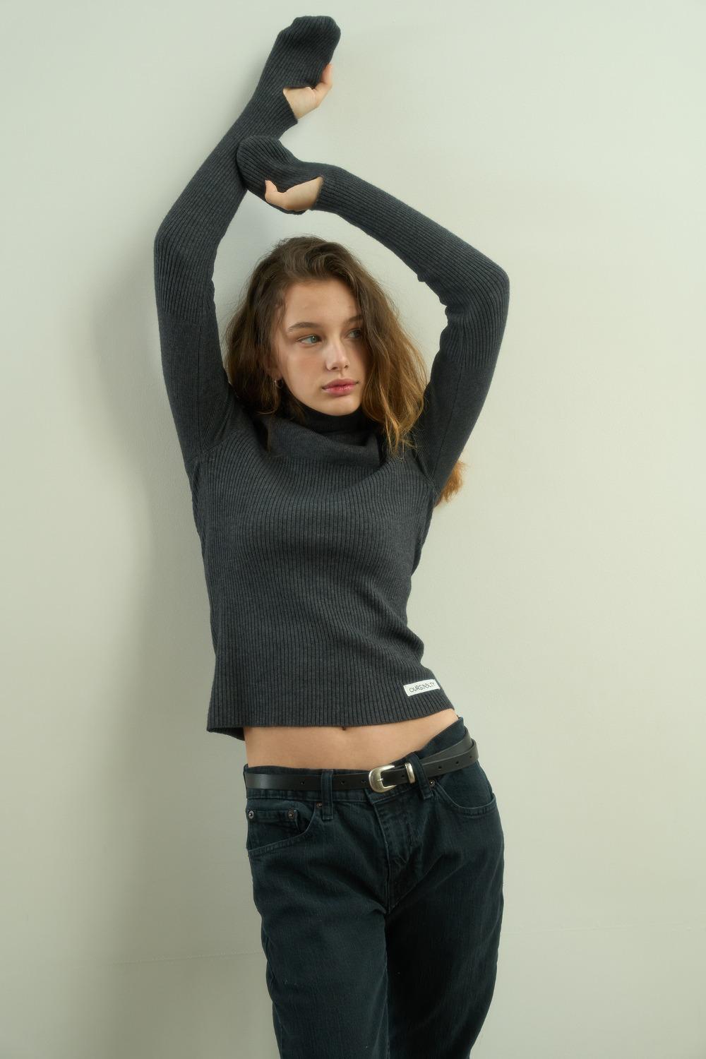 [12/13 순차출고] Glove High Neck Knit / Darkgray