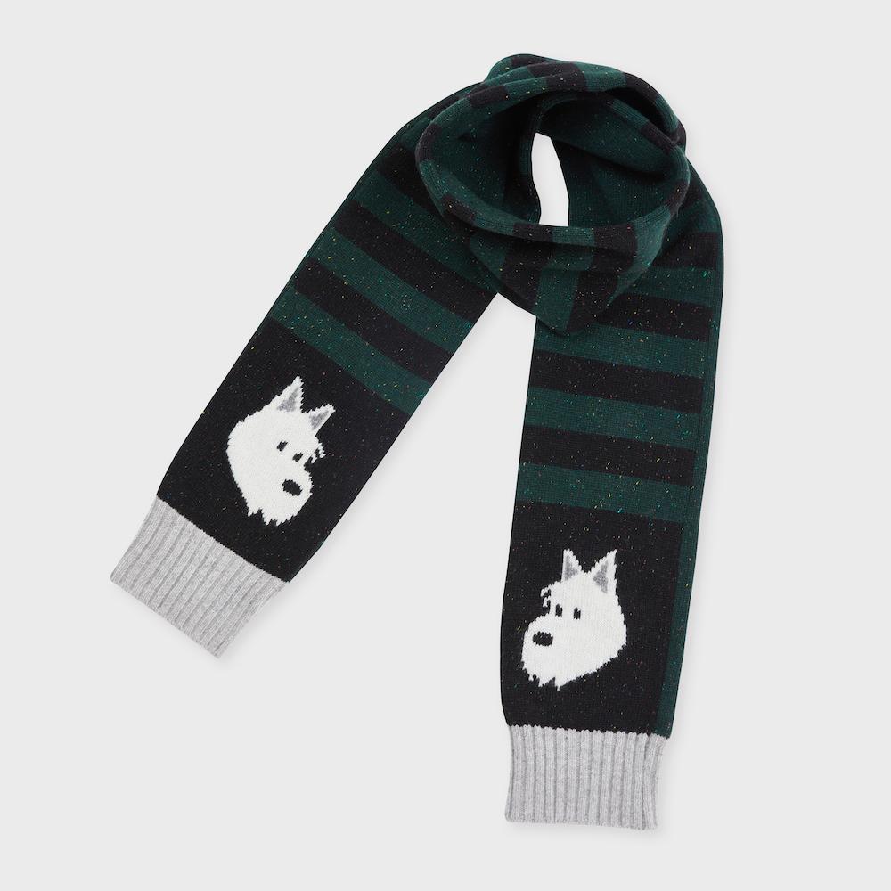 wool stripe muffler terrier