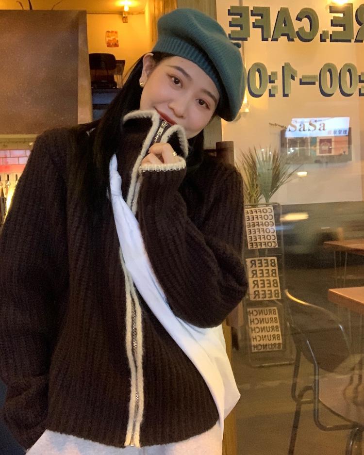 [TooToo] 라리사 헤비 골지 집업 니트 /1Color