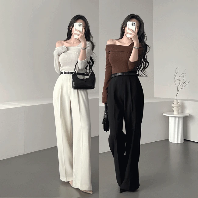 [히든밴딩/만능코디템🖤] 가나다란 재즈 베이직 컬러 3단 기장 깔끔한 원 핀턱 와이드 슬랙스 3color
