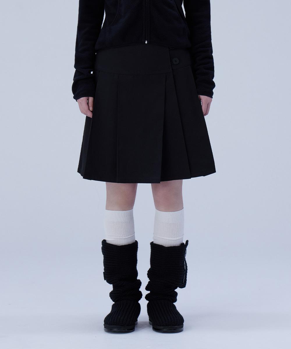 Midi wrap skirt BLACK