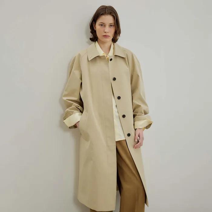 Cotton Blended Car Coat, Beige