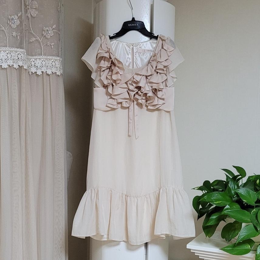 날씬66까지) 매긴 프릴장식볼레로 원피스 세트