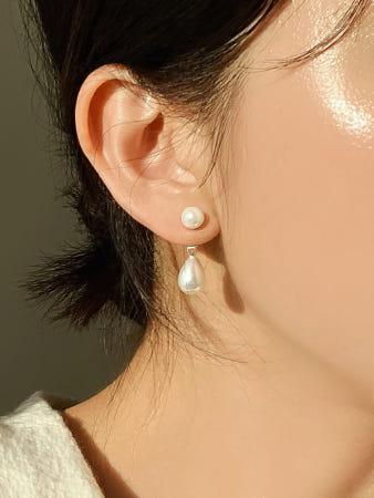 이런 상품 어때요? [무배] 실버925 투웨이 물방울 드롭 진주 블랙 오닉스 원석 귀걸이