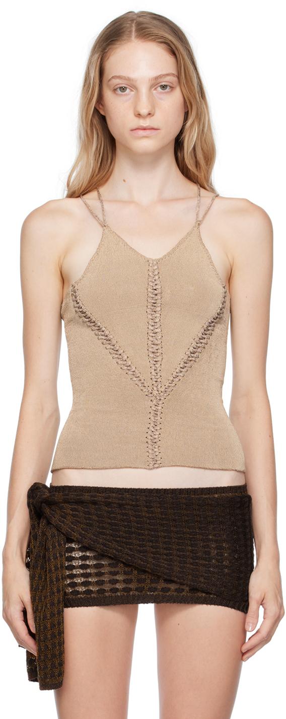 Beige Mirror Tank Top