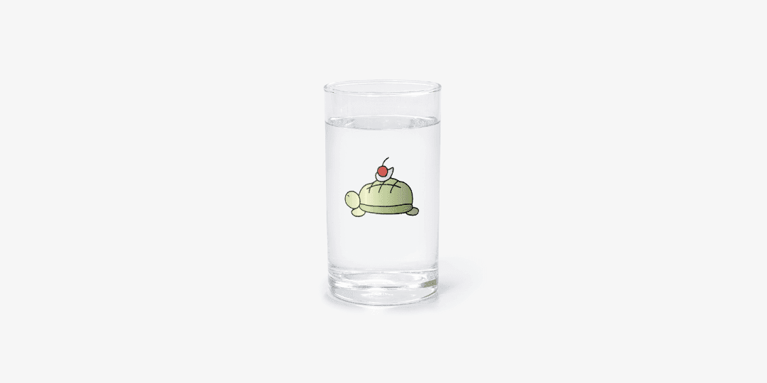 납작 메론거북이 유리컵
