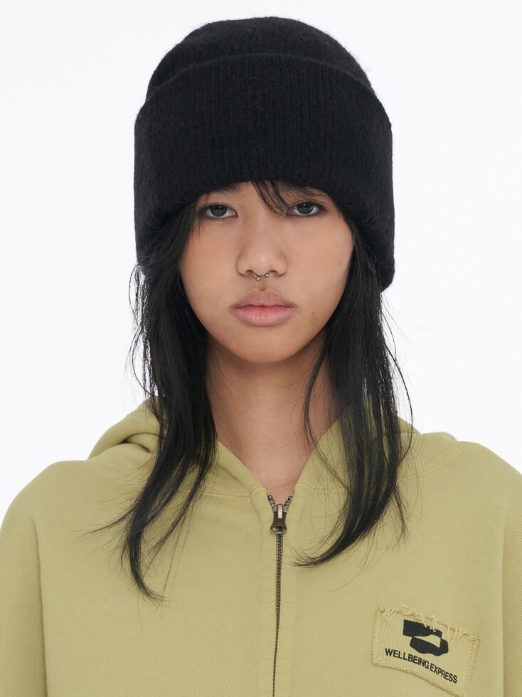 Shaggy Cuff Beanie Black