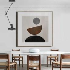 대형 정사각 추상화 그림 액자 서클그레이