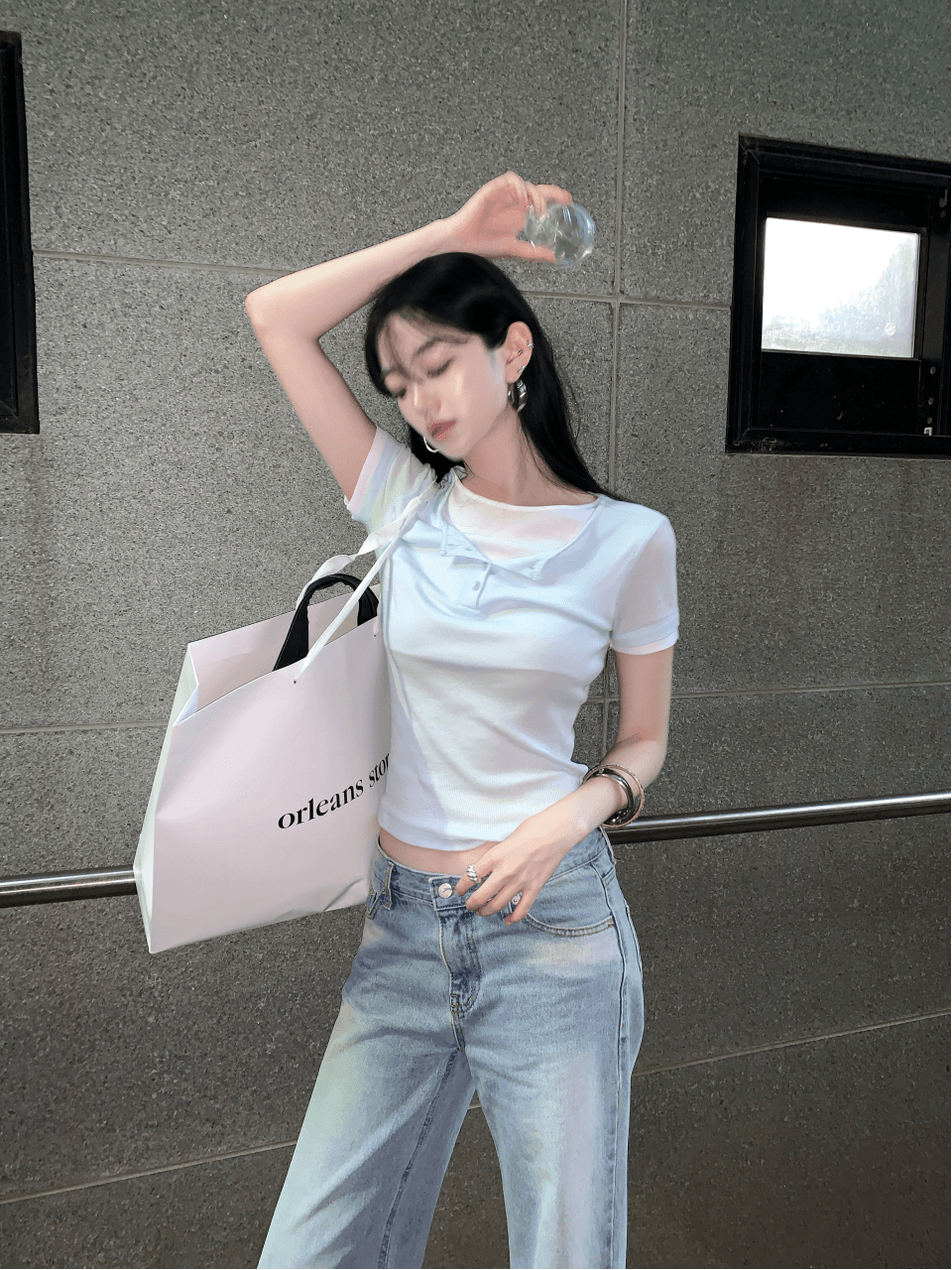 Airy Layer Button Top (2colors)